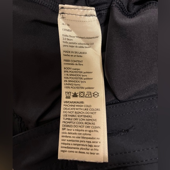 Eddie Bauer Women’s Size 16 Navy Blue Adventurer 2.0 Skort Skirt - Picture 11 of 11
